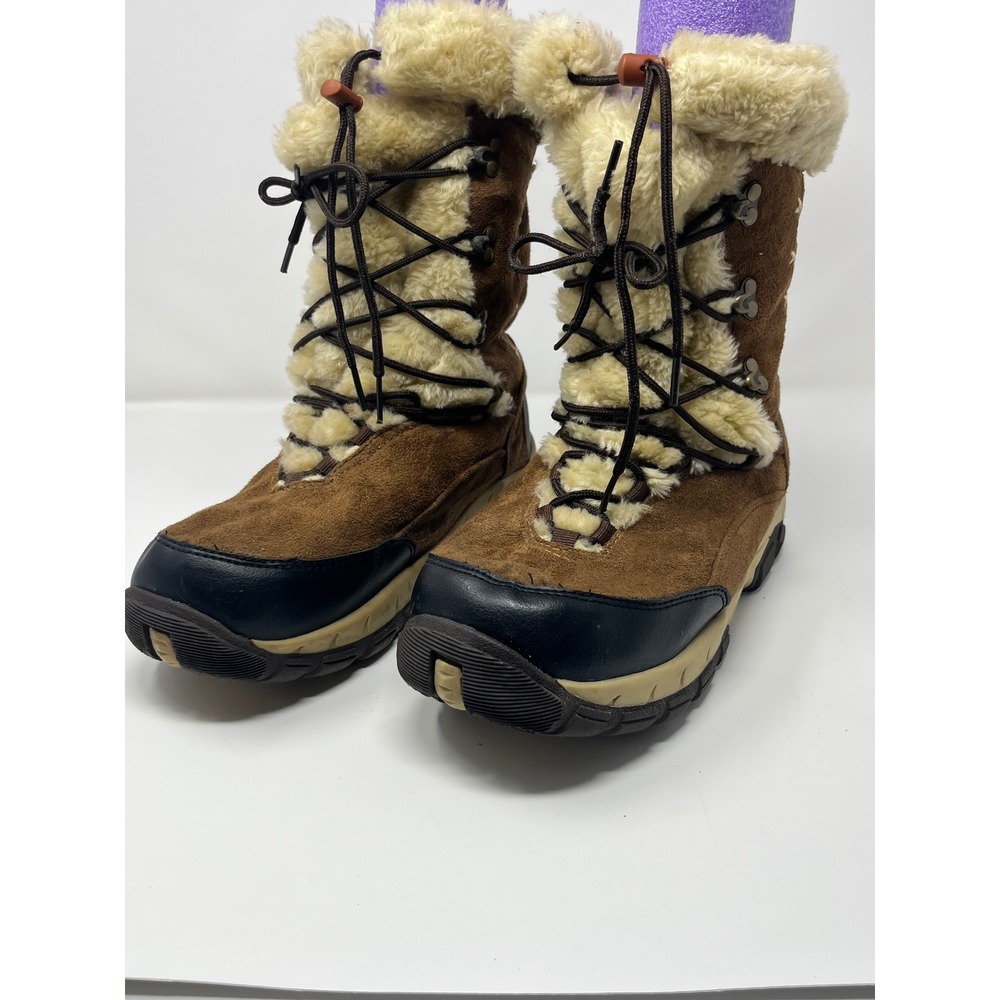 Itasca Suede Faux Fur Lined Lace Up Snow Winter Boots Women 10 Brown Cabincore